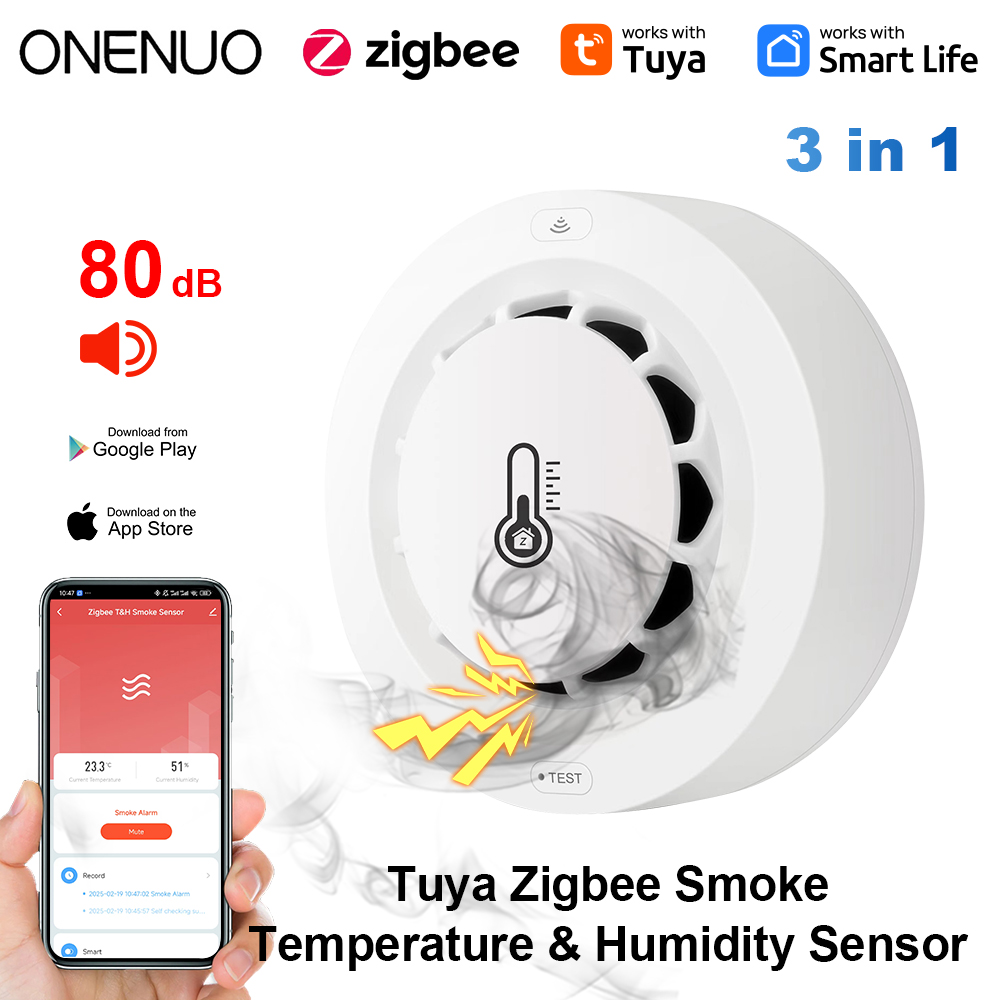 Smoke Detector Interconnected - Tuya Zigbee BT Two Connection Smoke