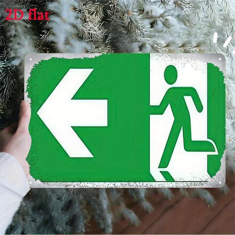 Metal Escape Sign - Green & Wh - Emergency Exit Sign review and price